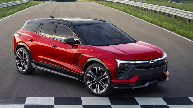 2024 Chevrolet Blazer EV front 3/4 track shot