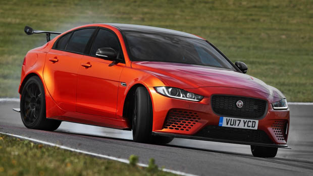 Jaguar XE SV Project 8 orange drifting