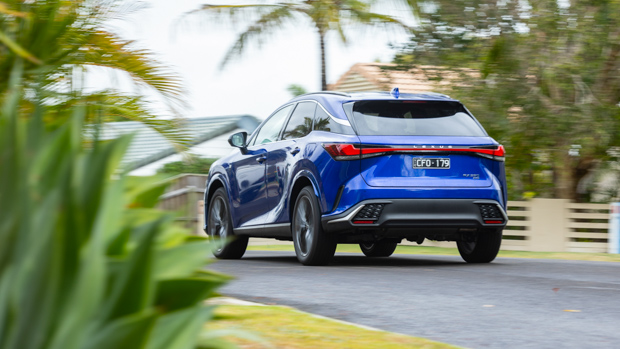 Lexus RX 350 F Sport 2023 driving rear 2