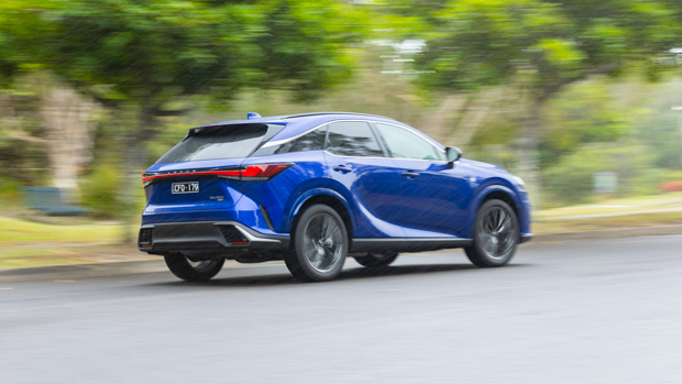 Lexus RX 350 F Sport 2023 driving rear
