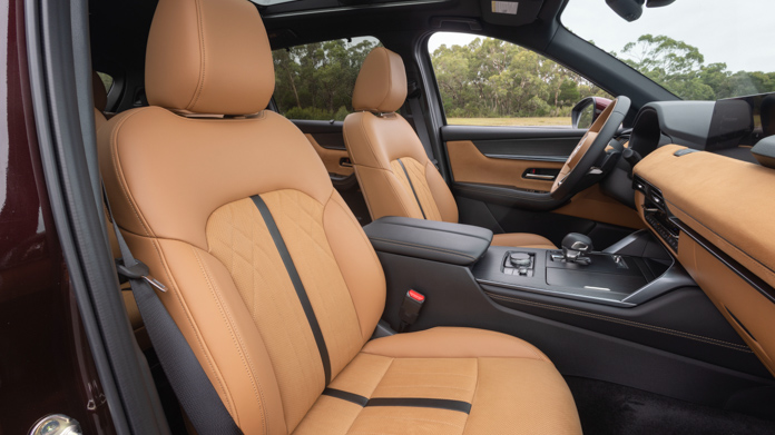 Mazda CX-90 prototype 2023 front seats
