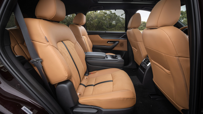 Mazda CX-90 prototype 2023 rear seats