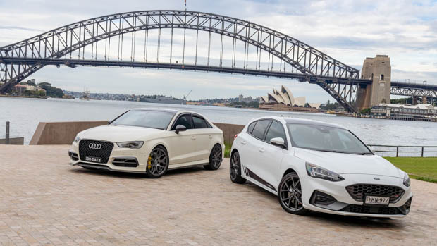 Mountune Australia Audi S3 and Ford Focus ST with Sydney Harbour bridge