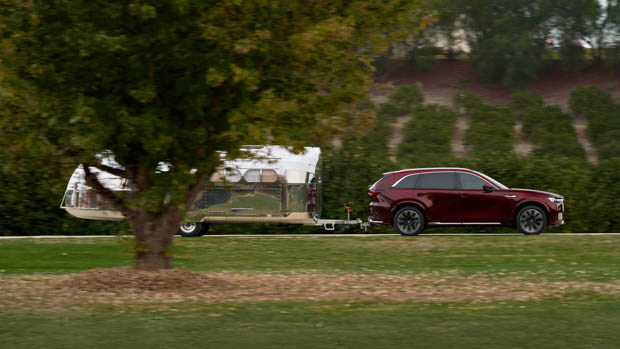 2023 Mazda CX-90 pulling airstream caravan
