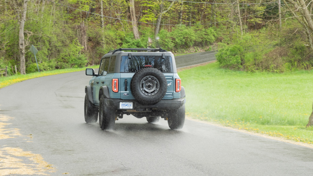 Ford Bronco Everglades 2023 driving rear 3/4 far