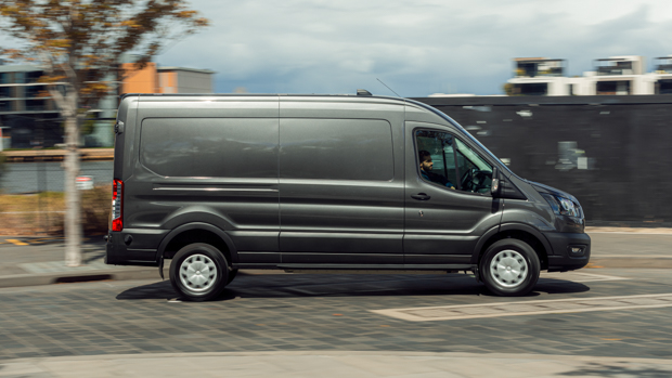 Ford E-Transit 2023 side driving