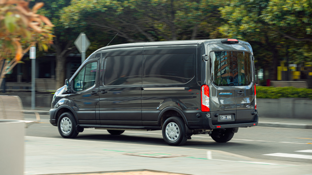 Ford E-Transit 2023 rear driving