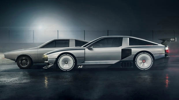 Hyundai N Vision 74 with original Pony Coupe 2