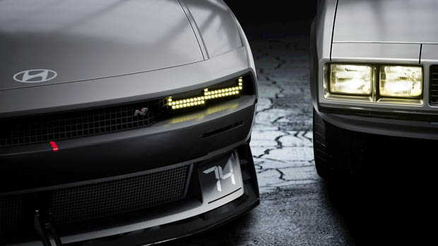 Hyundai N Vision 74 with original Pony Coupe