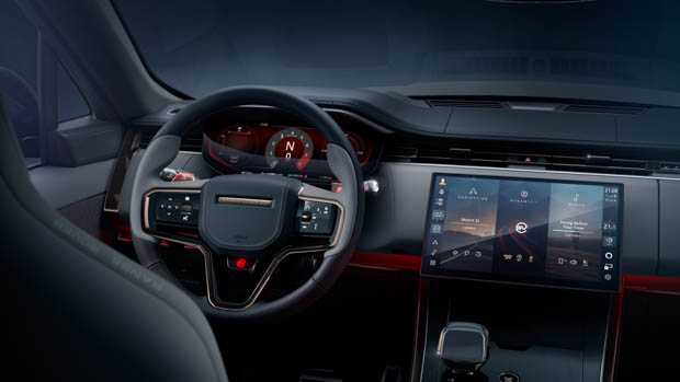 2023 Range Rover Sport SV interior wheel and screen