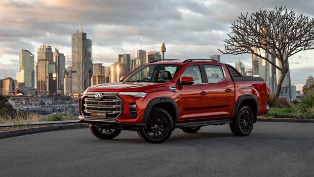 2022 LDV T60 Max Luxe ute front 3/4 Sydney in background