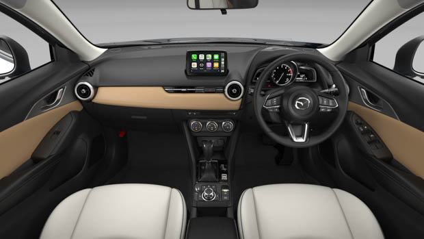 2023 Mazda CX-3 G20 Evolve white interior shot wide