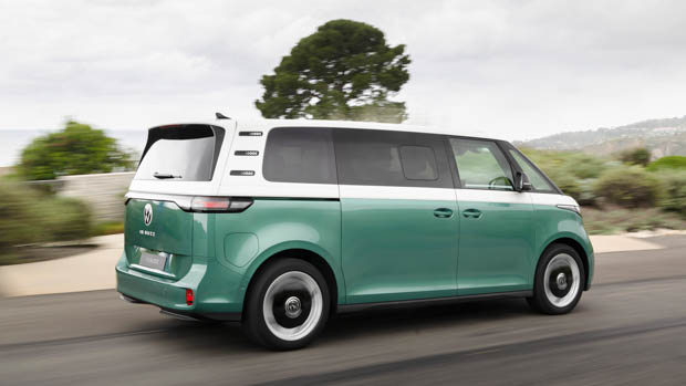 Volkswagen ID Buzz side angle driving shot