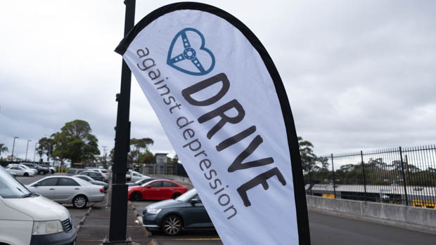 Drive Against Depression flag shot