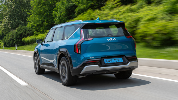 Kia EV9 GT-Line 2024 driving rear
