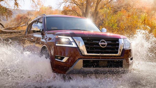 2021 Nissan Armada through water front 3/4