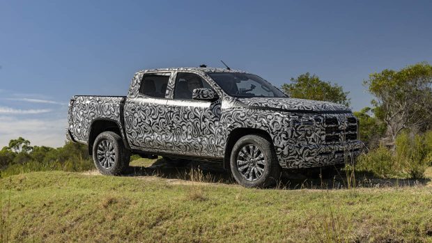 2024 Mitsubishi Triton prototype testing in Australia side angle