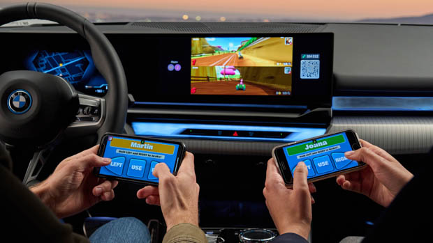 2024 BMW 5 Series playing games with infotainment system