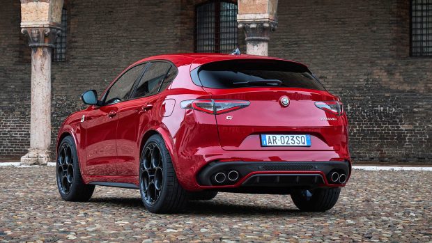 2023 Alfa Romeo QV Stelvio rear 3/4 red