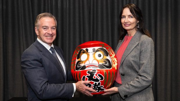 Matthew Callachor, President and CEO Toyota Australia, Geraldine Slattery, BHP President Australia)