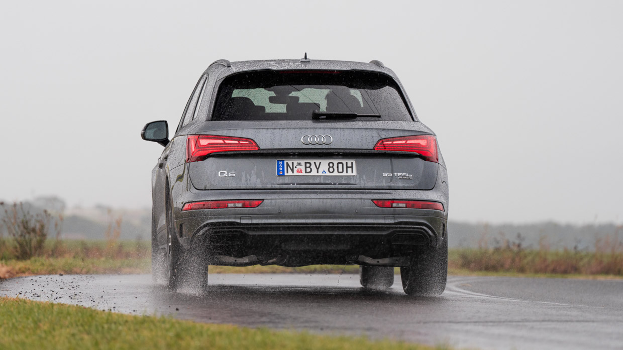 Audi Q5 55 TFSIe 2023 driving rear