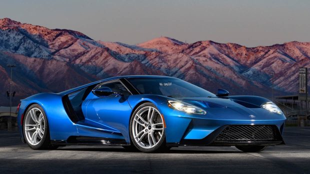 2017 Ford GT front 3/4 blue car