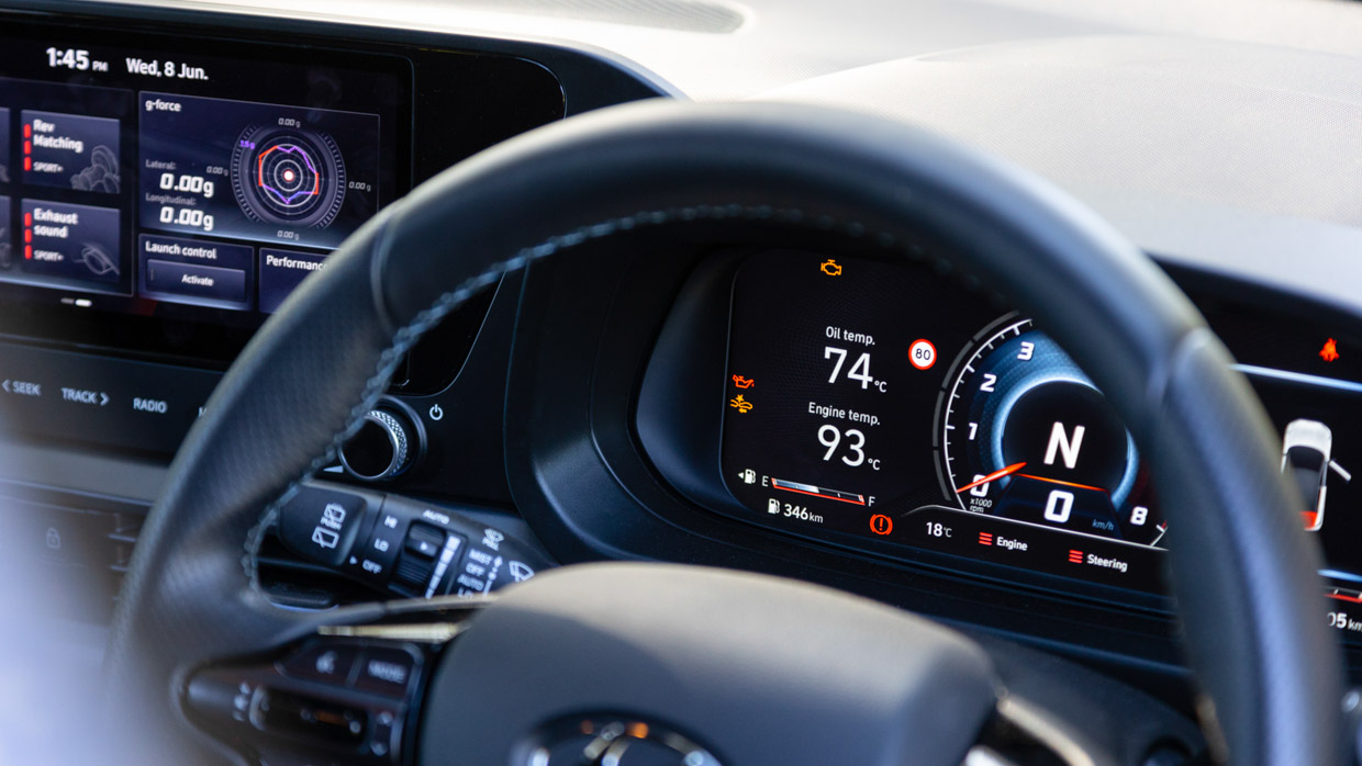 Hyundai i20N 2023 hill climb- dash