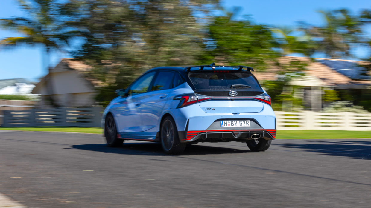 Hyundai i20N 2023 hill climb rear 3/4 2