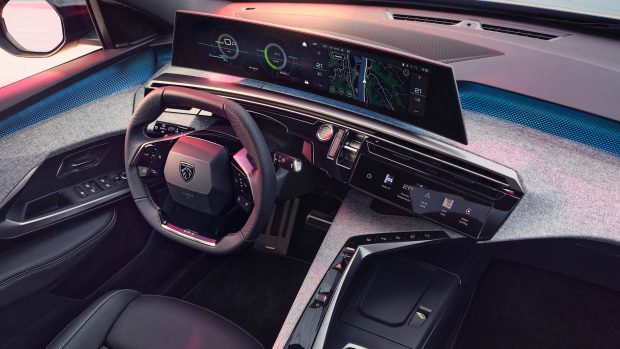 2024 Peugeot e-3008 Interior top-down view of screens