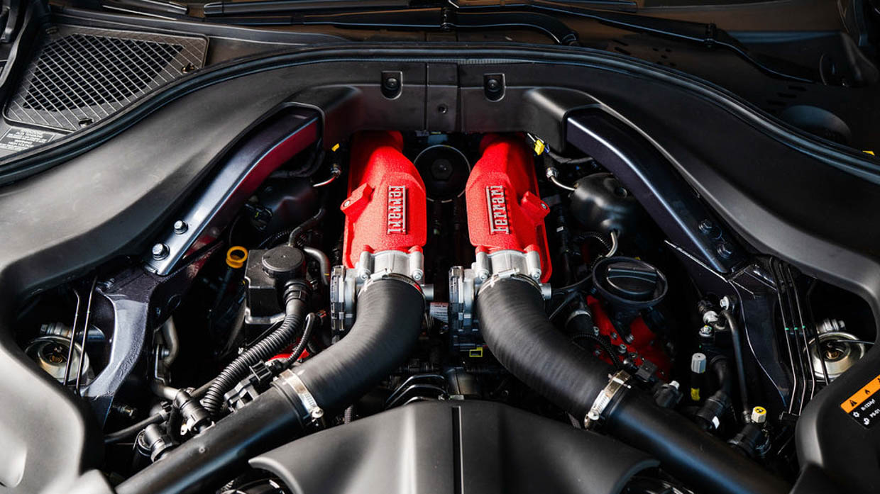 2023 Ferrari Roma Spider V8 engine bay