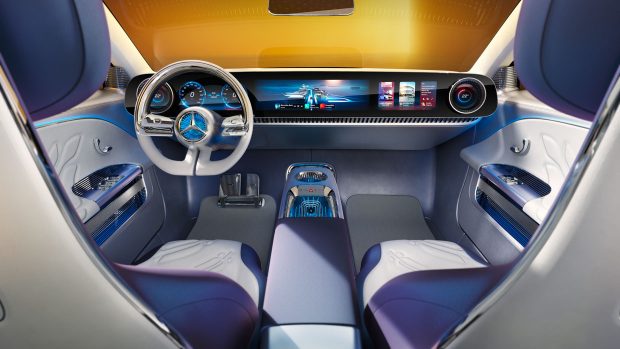 Mercedes-Benz Concept CLA Class 2024 blue white interior