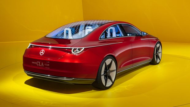 Mercedes-Benz Concept CLA Class 2024 red rear three quarter