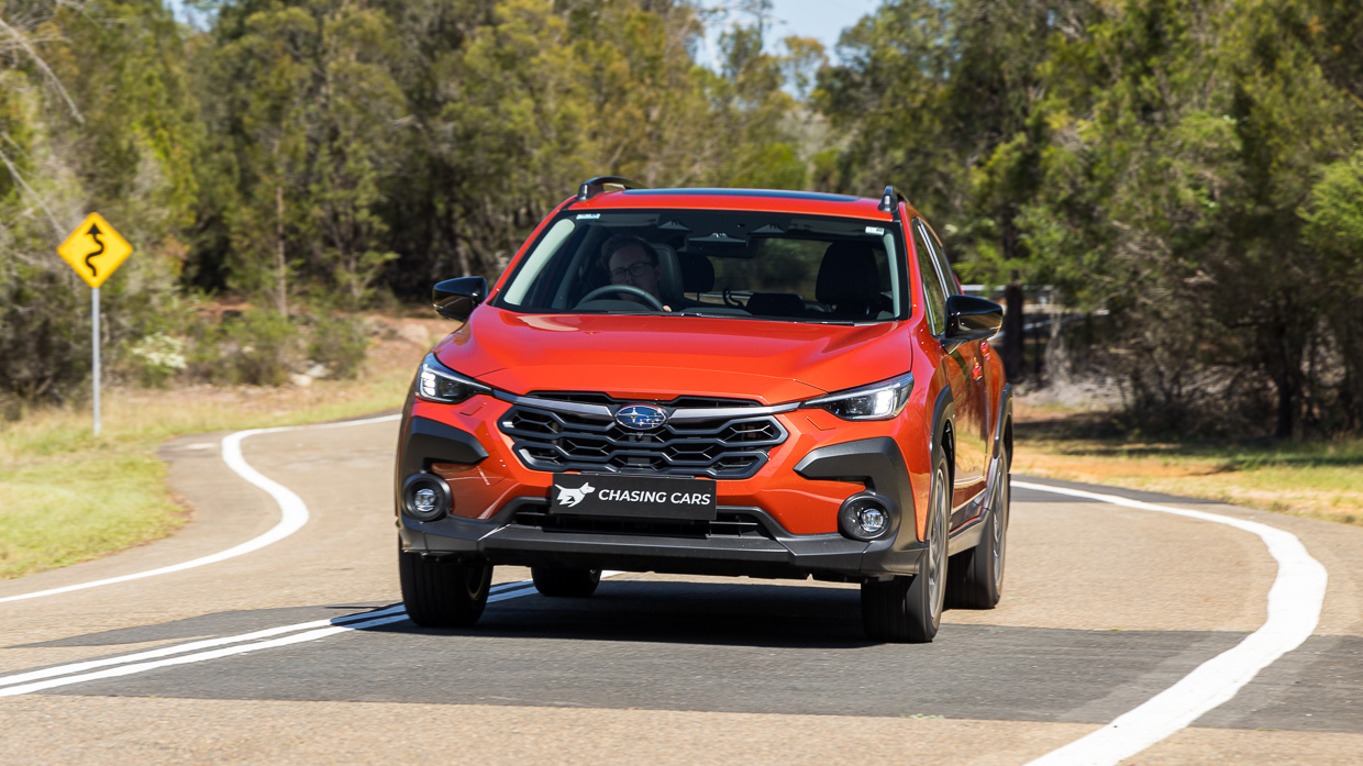 2023 Subaru Crosstrek 2.0S long termer front angle driving shot