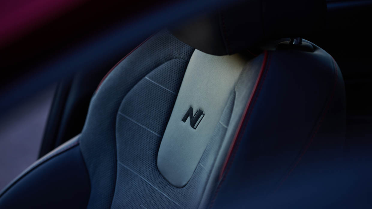 2024 Hyundai Sonata N-Line seat detailing with embossed N logo