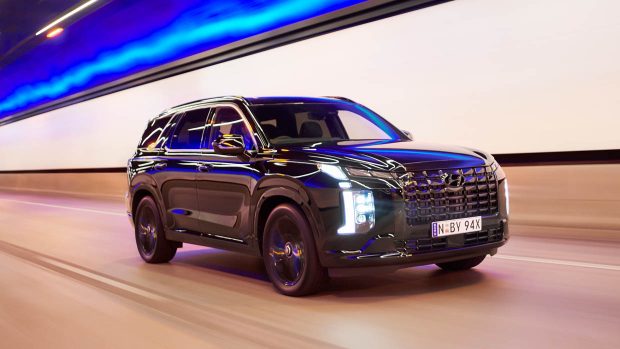 2024 Hyundai Palisade Calligraphy Sad Ink riding on twin carriageway tunnel
