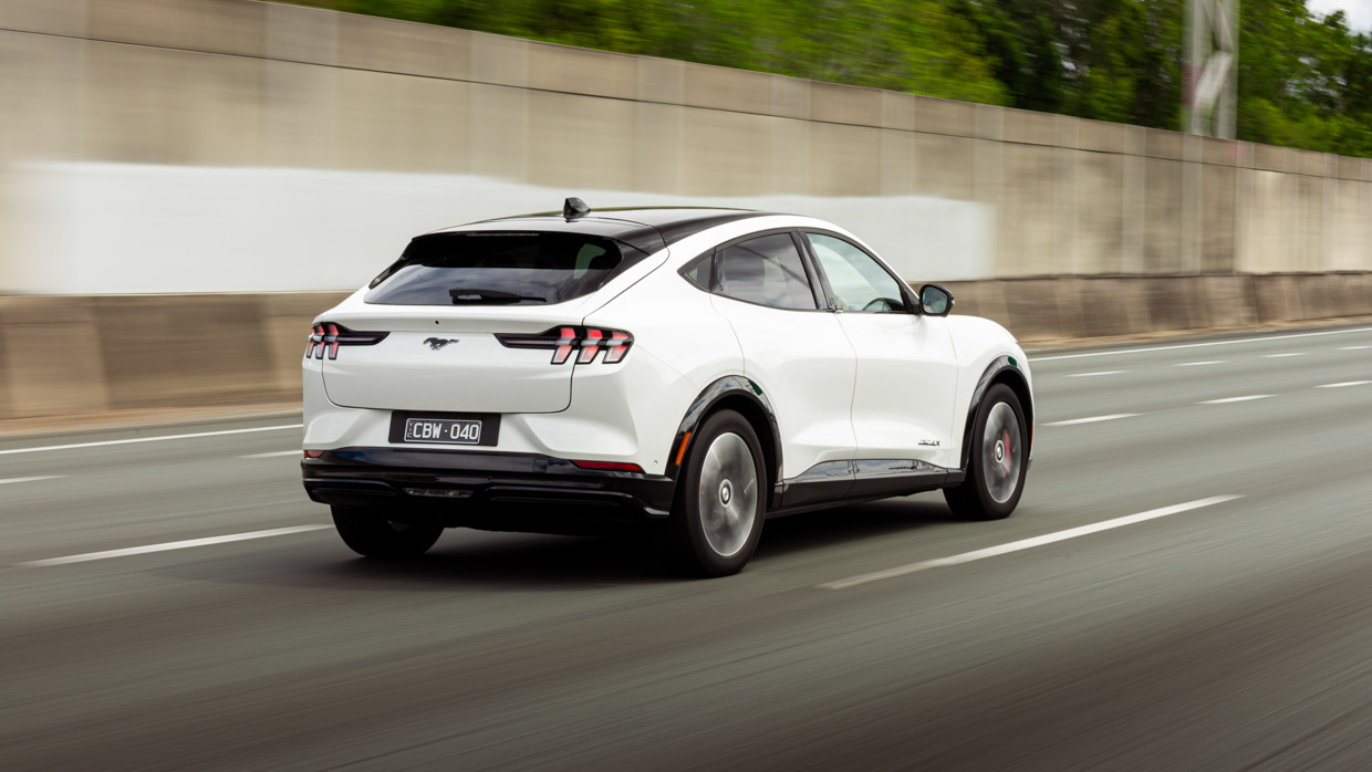 Ford Mustang Mach-E Premium 2023 driving rear