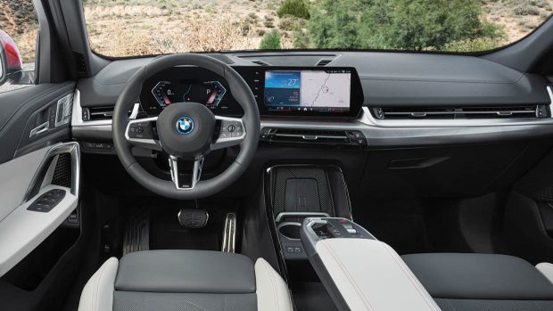 2024 BMW iX2 inside of large shot guidance wheel