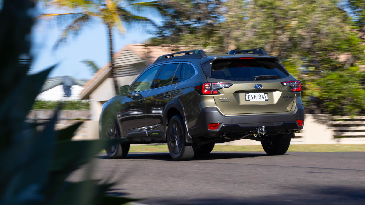 Subaru Outback Sport XT 2023 driving rear
