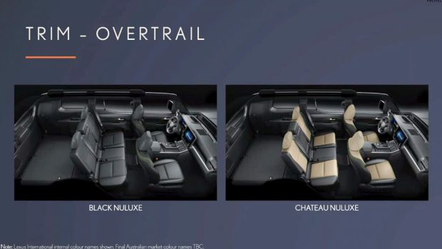 Lexus GX slides 2024 Overtrail interior