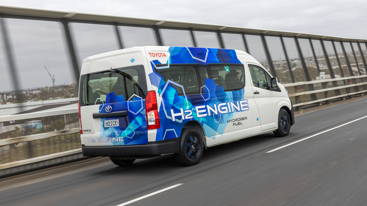 Toyota Hiace hydrogen prototype 2023 rear city highway