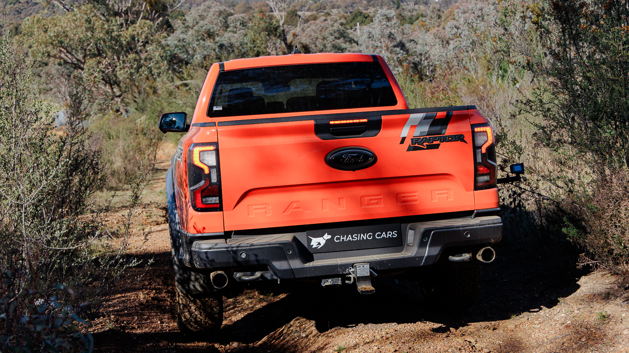 2023 Ford Ranger Raptor in code orange with a gloomy leather within