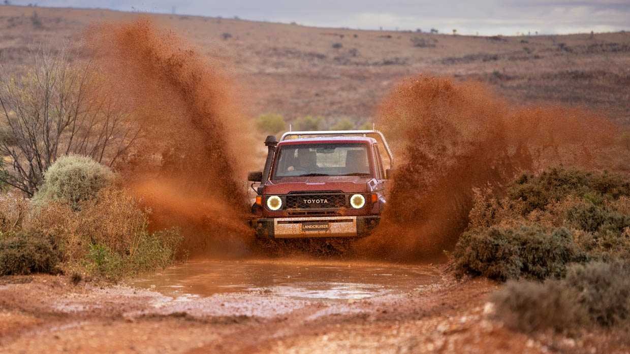 Toyota 70 Series Land Cruiser 2024 front 3/4 water