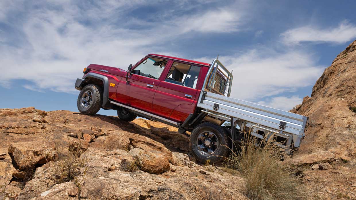 Toyota 70 Series Land Cruiser 2024 front 3/4 close