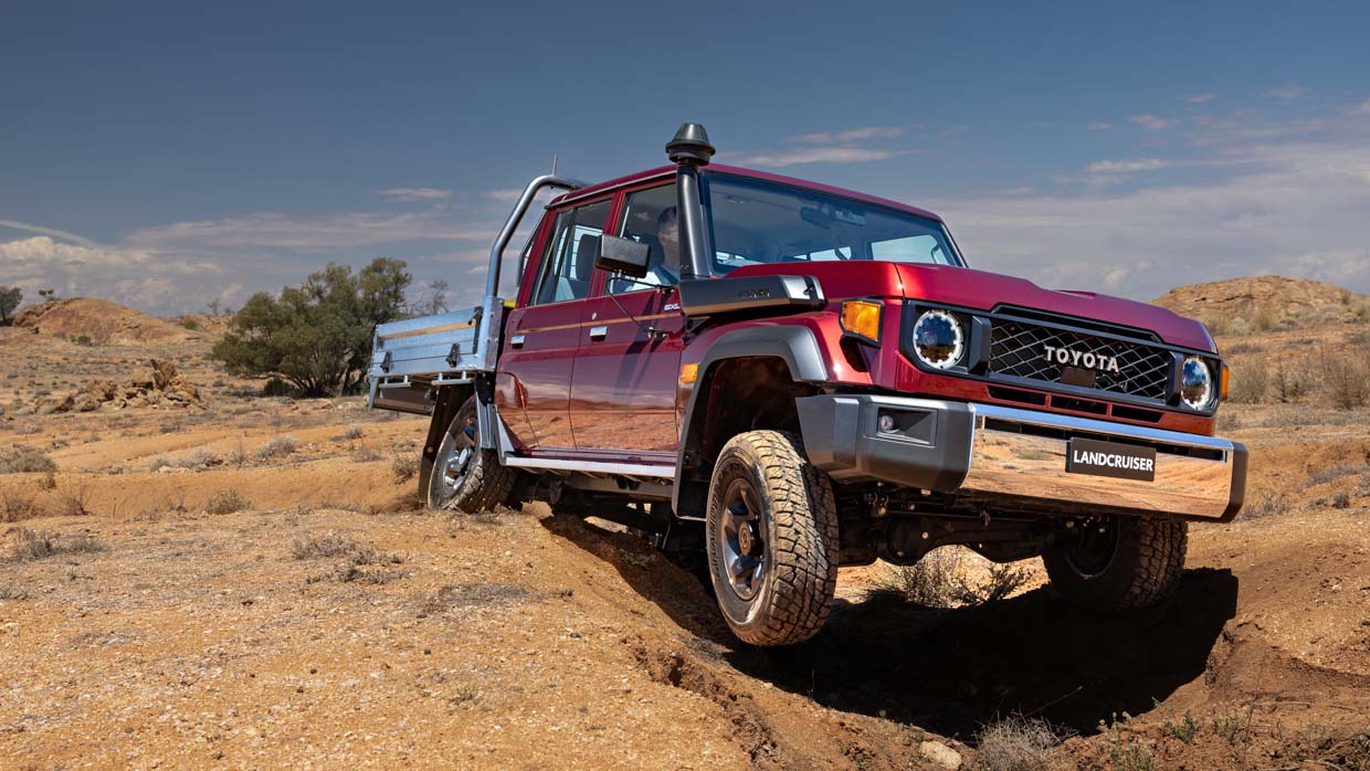 Toyota 70 Series Land Cruiser 2024 front 3/4 off road 2