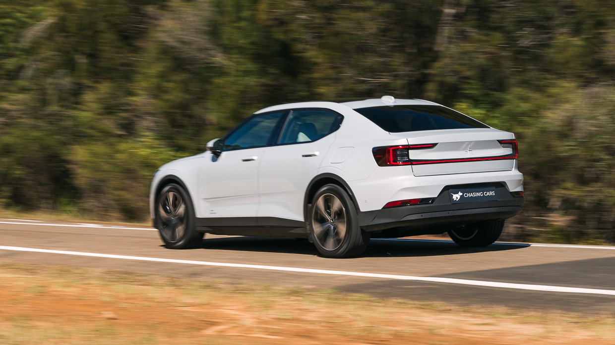 Polestar 2 LR RWD 2023 driving rear far 3