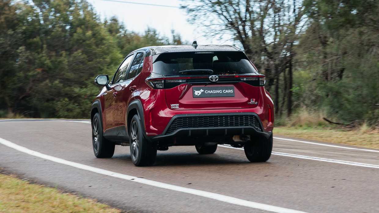 Toyota Yaris Cross GR Sport hybrid 2023 driving rear