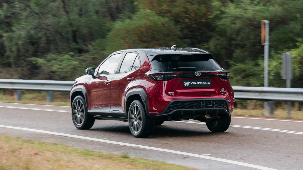 Toyota Yaris Cross GR Sport hybrid 2023 driving rear 5