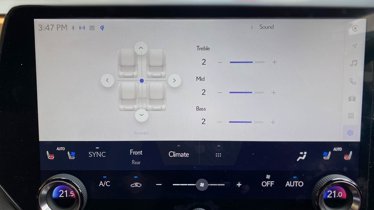 2023 Lexus RX350h long termer screen music level adjustment
