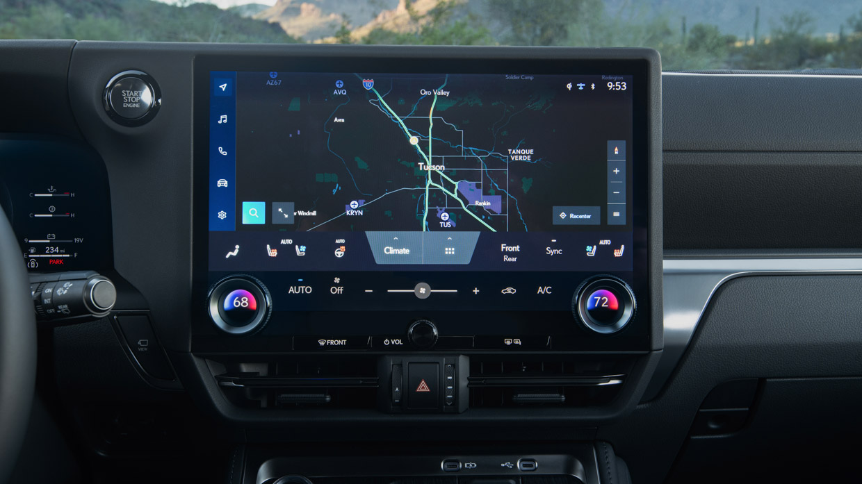 Lexus GX550 Overtrail (US) 2024 interior touchscreen