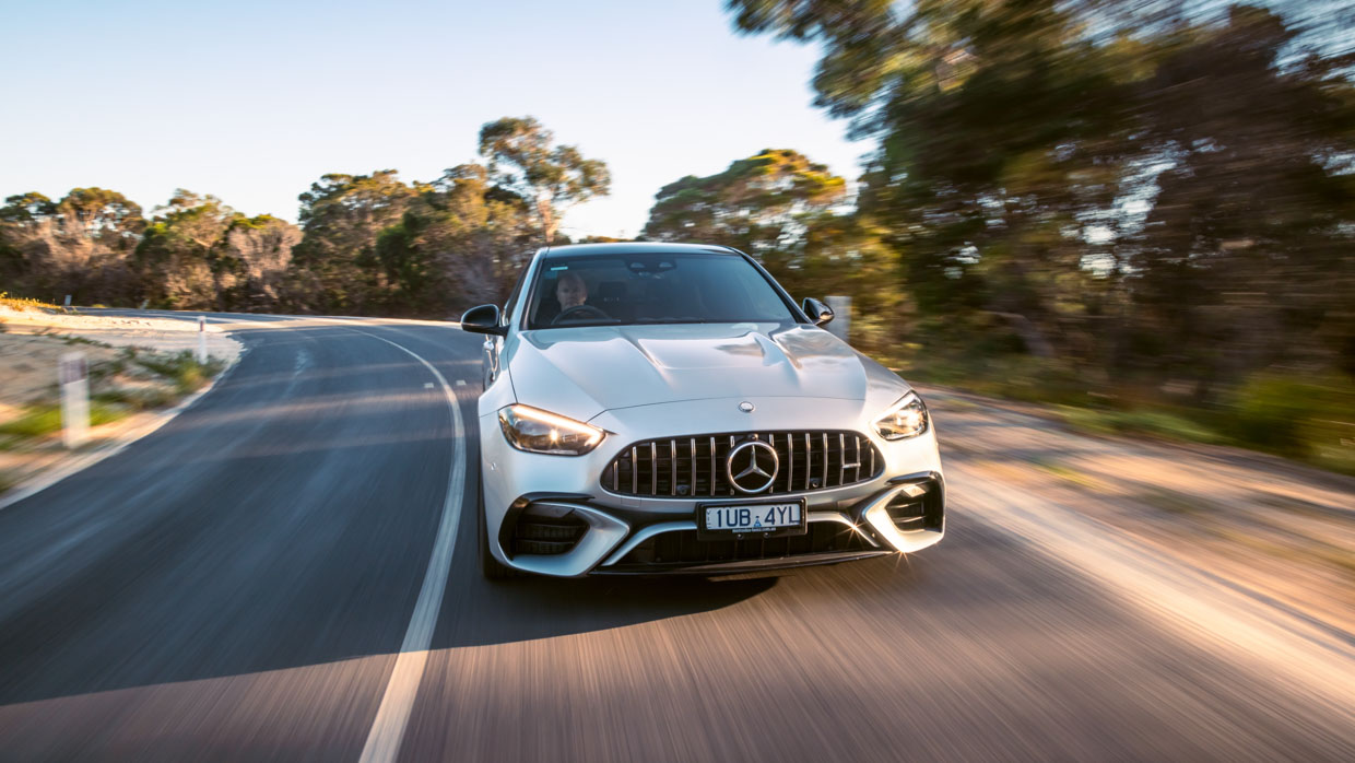 Mercedes-AMG C63 S E-Performance 2024 driving front